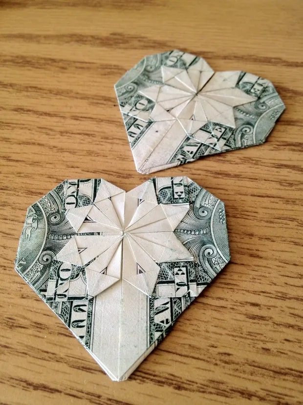 Origami Dollar Heart 