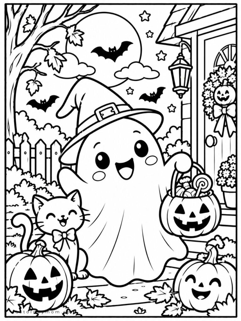 #20 - Cute Ghost Halloween Scene