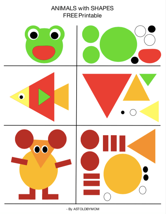 domestic-animals-drawing-using-2d-shapes-draw-2d-shapes-using-given