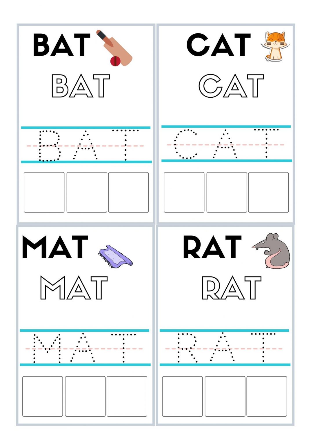 Tracing And Writing Cvc Words